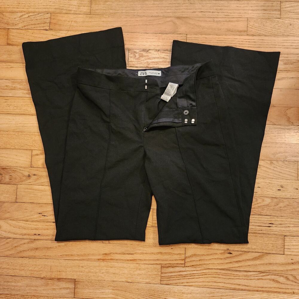 ZARA Flare Leg Trouser Pants in Black